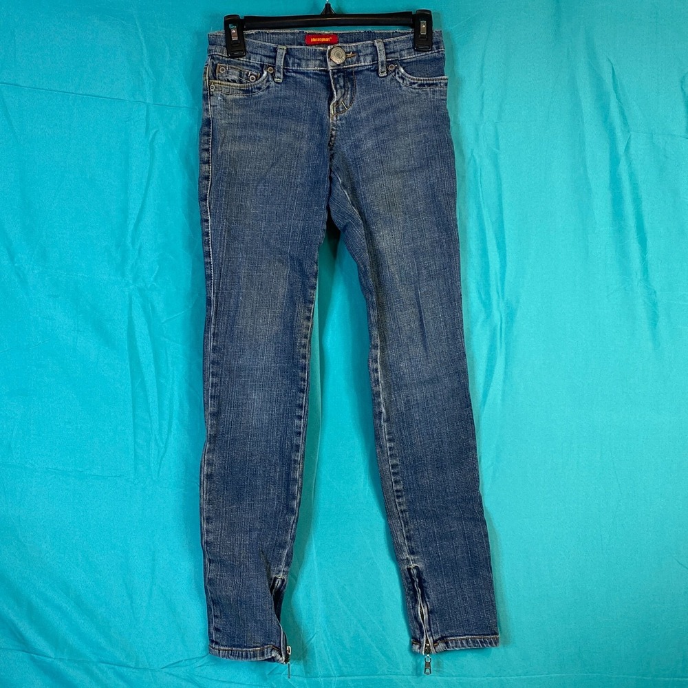 Blue Asphalt Womens Jeans Size 1 26x30 skinny Leg Zipper‎ Ankle Blue Denim